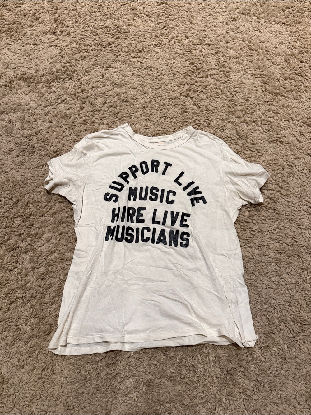 Imogene + willie the "support live music" tee in vintage white XL